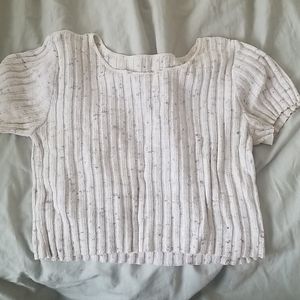 Knot Ribbed Cropped Sweater